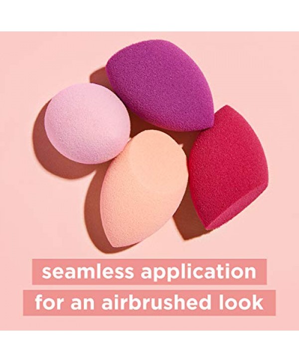 Real Techniques Mini Miracle Complexion Sponge Makeup Blender, Set of 4 Beauty Sponges