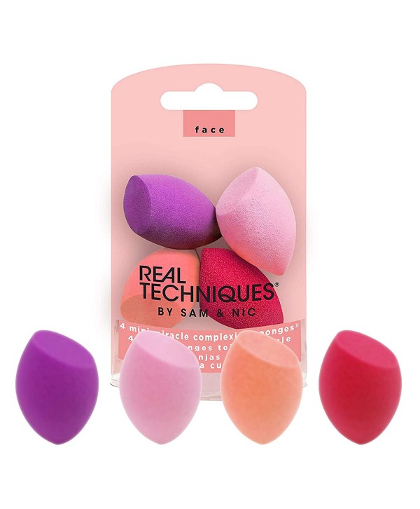 Real Techniques Mini Miracle Complexion Sponge Makeup Blender, Set of 4 Beauty Sponges