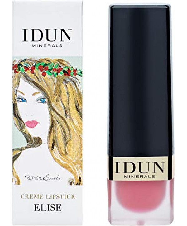 IDUN Minerals Creme Lipstick Frida - Glossy Light Coverage, Luminescent Natural Result - Moisturizing w/Creamy Texture - Vegan, Vitamin E, Shea Butter, Safe for Sensitive Skin - Coral, 0.12 oz