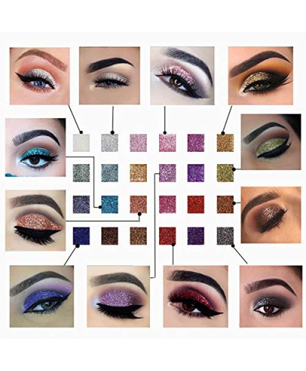 Glitter Eyeshadow Palette,9 Colors Sparkle Shimmer Eye Shadow Highly Pigmented Long Lasting Makeup Set Gold (Type 3)